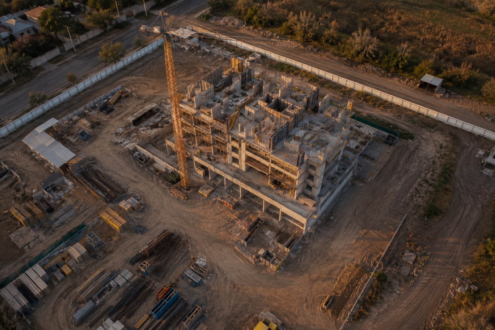 Obra en construcción, vista aérea